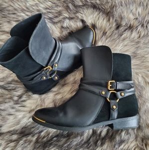 UGG 'Kelby' Black leather/suede boots, sz 8